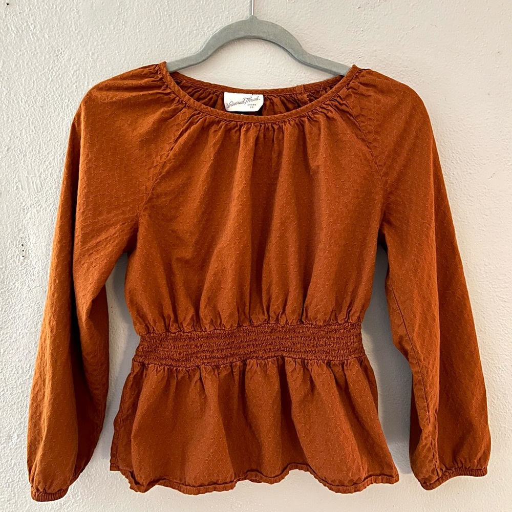 Burnt Orange/Rust Quarter Sleeve Top